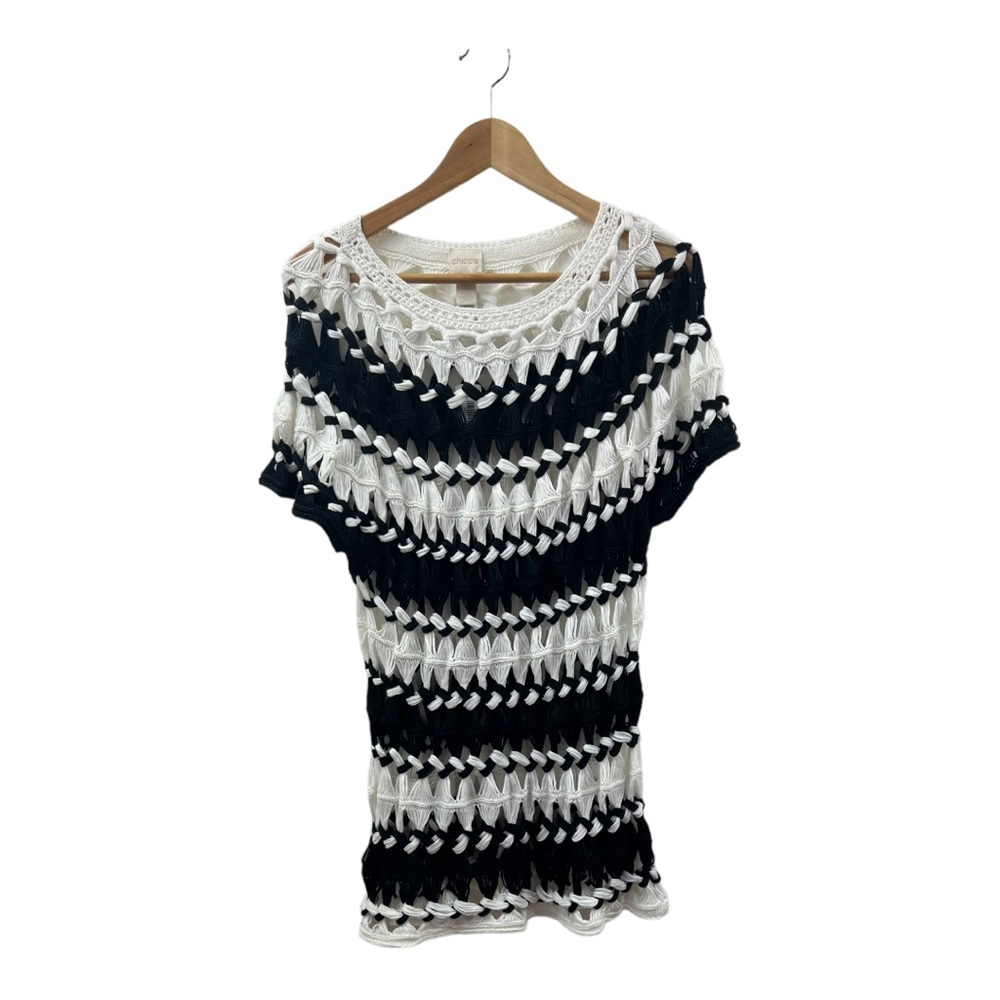 - Chico’s striped loose crochete sweater size 3 ,new but has been washed